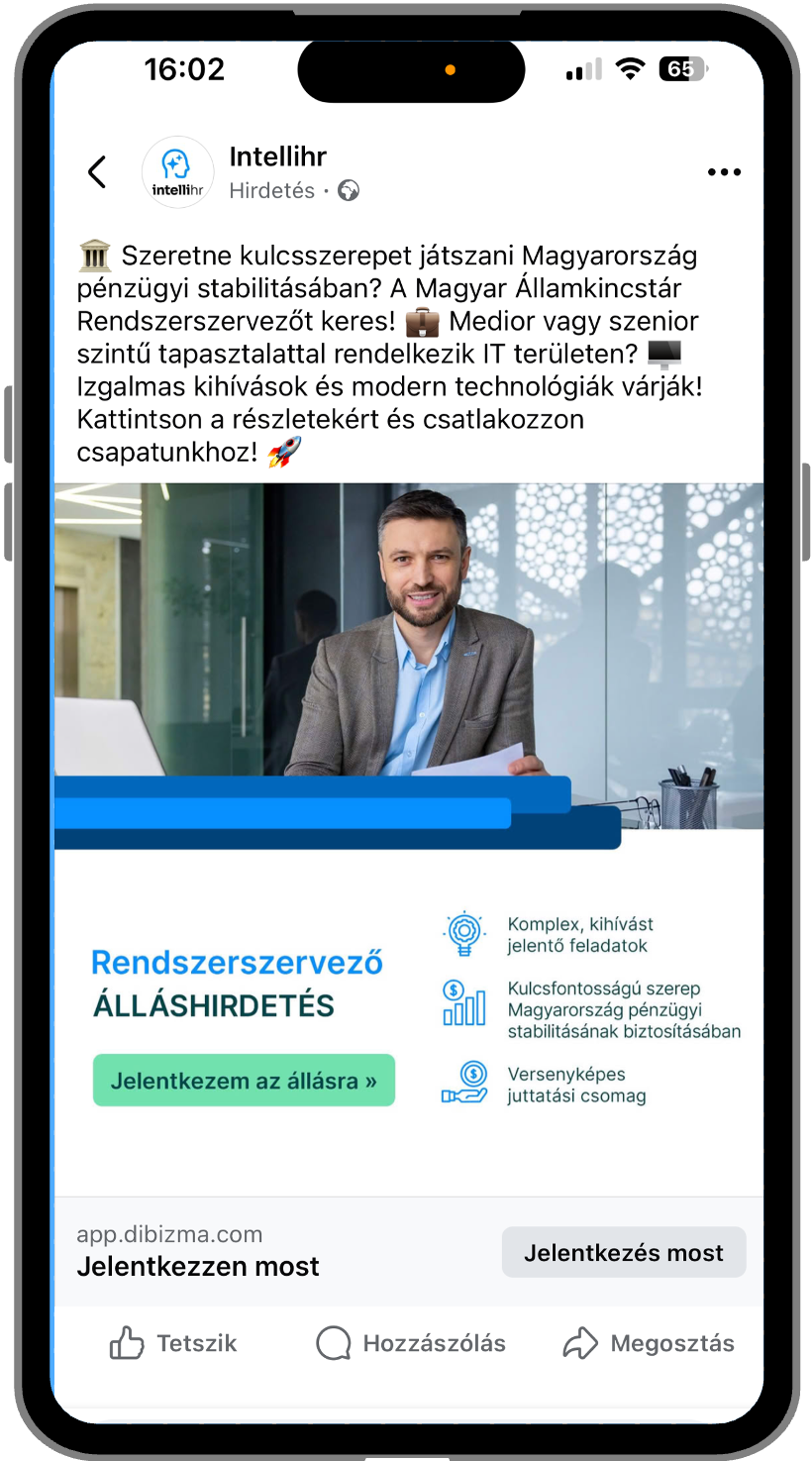 AI-alapú álláshirdetés automatizálás - IntelliHR platform